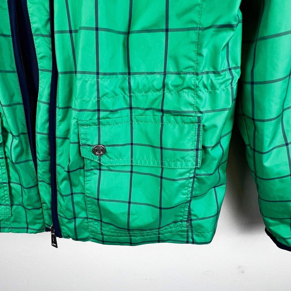 Lauren Ralph Lauren‎ LRL Active Jacket M Kelly Green Windowpane Zip Windbreaker - Picture 6 of 12